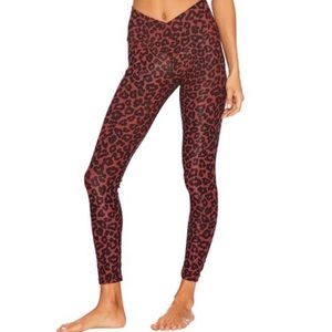 Beach Riot Leopard Print Leggings - Red and Black